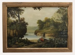 Italian School 20th Century Oil – Resting by the River