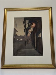 Antique California Painting China Town Impressionist Night Helen Coan Rare 1920