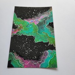 Abstract Sky Acrylic Painting On Water Color Paper 4″x6″ Inch