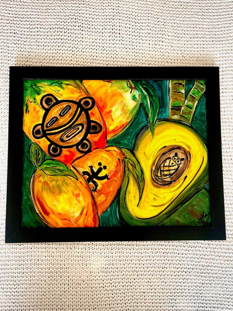 Title: Fruits of the Sun by Grace Vargas Taino Size: 16 x 20 Frame included