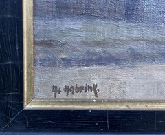 Impressionist Axel Aabrink 1887-1965 Danish Village Oil Painting