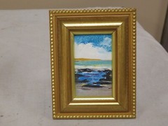 Robert Suzuki Original Oil Framed Painting Maui Hawaii Signed Minature Art