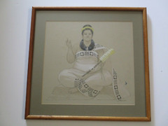PETER LEE PAINTING NATIVE TRIBAL PORTRAIT POLYNESIAN? HAWAIIAN ? VINTAGE SIGNED