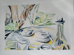 Fantasy Garden 9×12 contemporary watercolor painting by BaronHeard