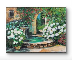 Original Expressionism 9 x 12 Garden Roses Acrylic On Canvas Wall Painting