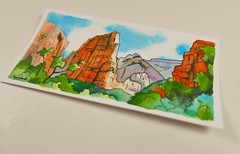 Small original Watercolor Painting Zion National Park 5 New