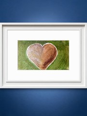 Copper Heart Original Abstract 5×7 Watercolor Paper Signed Contemporary Wall Art