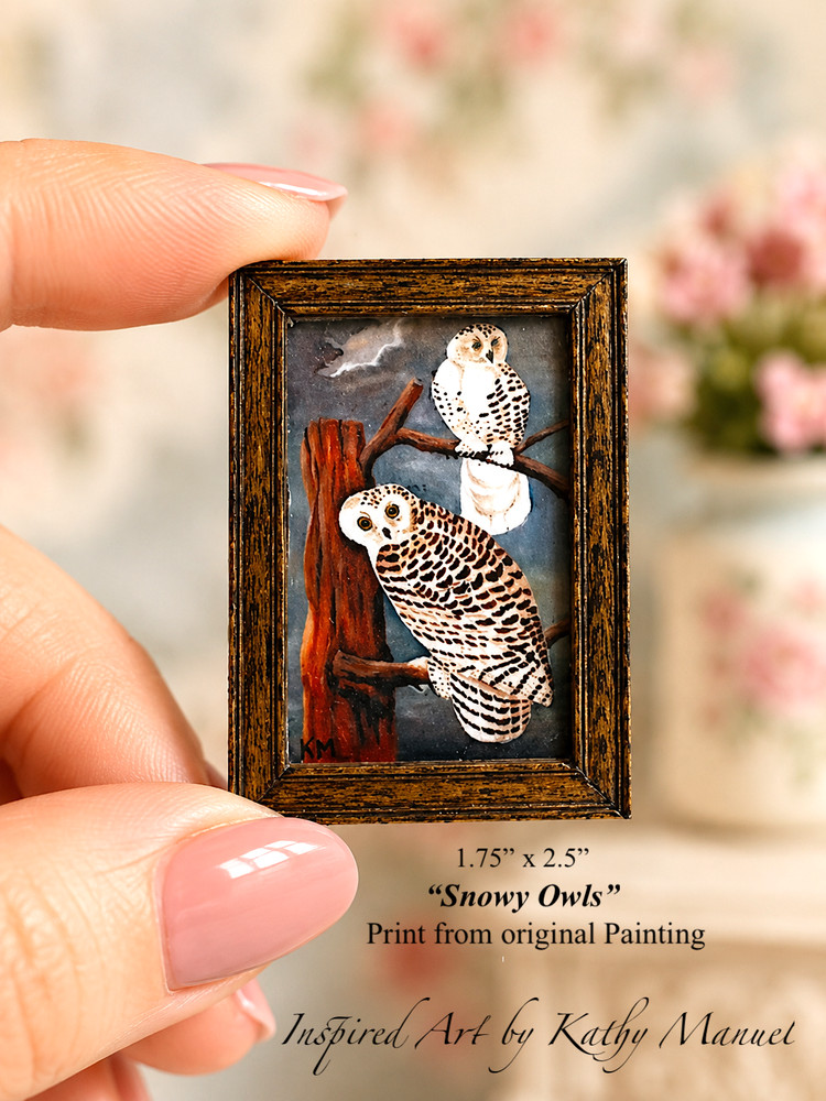 Picture Frame 1:12 Dollhouse Miniature Original Painting Print Sign Kathy Manuel