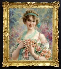 Hand Painted Oil Painting art Portrait female noblewoman girl on Canvas 24″X30″