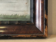Farmhouse in rural area in Art Nouveau picture frame around 1920 46.5 x 34.5