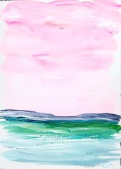 Original Hand Painted 5×7 Landscape Abstract Acrylic Paper Signed Wall Art