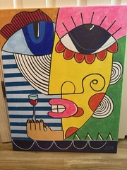 JUSTO Original Abstract Painting Acrylic on canvas 24×30
