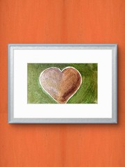 Copper Heart Original Abstract 5×7 Watercolor Paper Signed Contemporary Wall Art