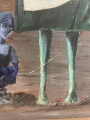 Vintage Marty Frankel Artwork Painting Social Realism Expressionism Somber