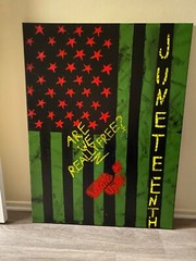 30” x 40” Juneteenth Day Flag Black History Decorative House Painting 