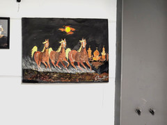 Original Handmade Acrylic Painting – Horses – 24×36 inch – Unique Art Gift.
