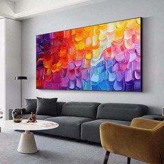 Abstract Texture Hand Painted Oil Painting on Canvas Living Room Red Blue Pink