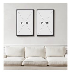 Abstract Art Paintings Set Framed Canvas 24×36 in Modern Neutral Tones