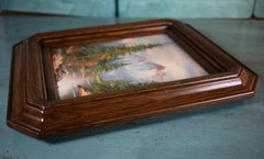 Vintage 8″x10″ Oil Painting Signed Holman Mountain Landscape13″x15″ Wood Frame