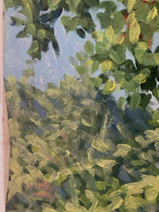 Jorge Romero vintage 80’s painting Campo y Flamboyanes -Puerto Rico Art Latin Am