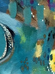 Aceo Painting Original Collector Art Card by Kenna Abstract 2.5” X 3.5”