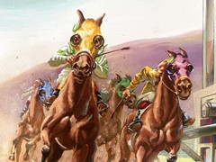 original illustration painting, Thomas Eaton, Thoroughbred horses , Horse Racing