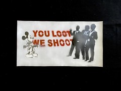 Rare-Mickey Mouse -You Loot We Shoot-Original Work Signed Graffiti-MynBender