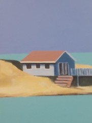 Barbara Breese Winbigler OOAK Wall Painting 25×25 Beach House Modern Framed Art