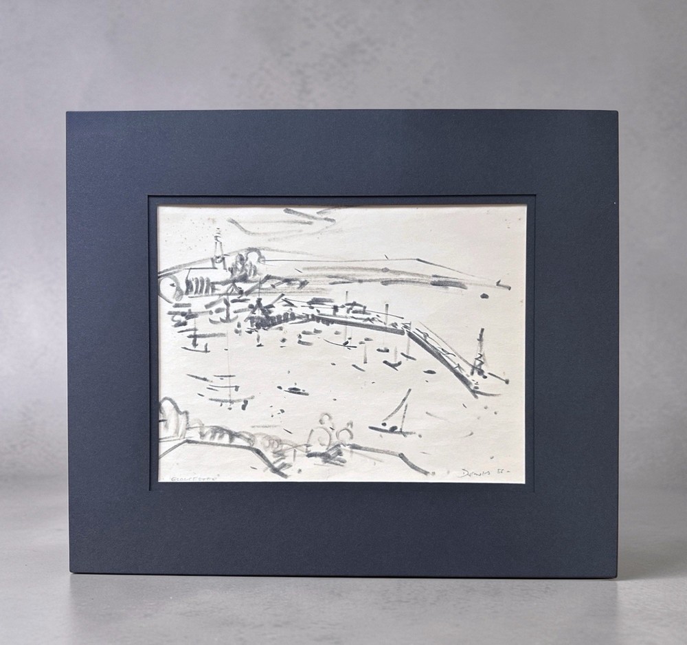 Werner Drewes watercolor Gloucester Harbor 1956
