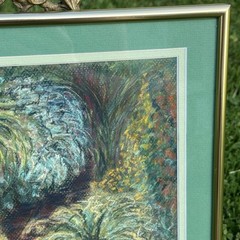 Signed Original Oil Pastel Painting by D. Bradley Spring Garden Tropical Greens