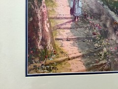 Large Maria Ada Gianni Gouache „The Phoenician Steps of Capri“