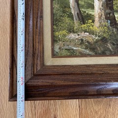 Vintage Framed Irene Cafieri Oil on Canvas Tree Landscape Painting 21” x 17”