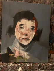 Parsons People. Original Abstract Portrait 16×20 Inches. Canvas. Signed.