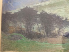 Rare California Costal Landscape Pastel Painting Listed Artist Douglas Ristivo