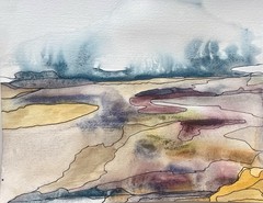 Original Watercolor Landscape Painting Signed By Heather Vilbrin Arist 7×10