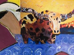 „Longhorn Land! Original mixed media painting- 16 by 20 inches