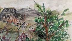 Framed Matted Signed Original Landscape Watercolor Painting 14″ x 11″