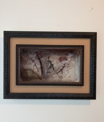 Sean Caulfield Framed Khoi San Rock Art 3D Painting African Tribal Cave Art 20”