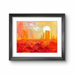 Utah Desert Sunset Acrylic Painting 11×14 Red Rock Landscape