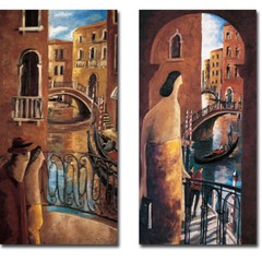 Puente & Balcon in Venecia by Lourenco 2-pc Gallery Wrap Canvas Giclee Set-Large