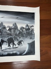 AUTHENTIC African Elephant Painting (NOT a Print or a Copy) African Art UNFRAMED