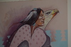 Waylon Gary White Deer Painting „Hoofbeats in the Wind“ Choctaw Native American