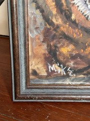 Terrible Original Painting of Mike the Tiger LSU Tigers Football Mascot Bad Art