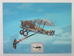 Raymond Waddey Painting WW1 SPAD XIII Smith IV, Arthur Raymond Brooks, 18″x24″