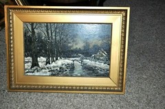 Powerful 19th century American Winters scape oil on Board