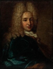 Circle of Hyacinthe Rigaud (1659-1743) – Framed Oil, Gentelman in the Teal Cape