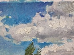 Green Summer Landscape Oil Painting Original Nature Wall Art Signed Canvas COA