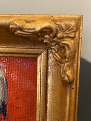 Mini Framed Wine Bottle/ Wine Glass Art 4 x 3 1/2″- Hand Painted- Set of Six