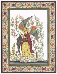 Persian Miniature Painting Of Archangel Raphael Fine Art On Paper 10×13 Inches
