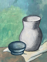 Original Painting Italy Jug Still Life Carlo Carra Pot Vase Italian Art D56